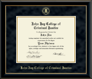 John Jay College of Criminal Justice Gold Embossed Diploma Frame in Onyx Gold