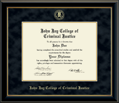 John Jay College of Criminal Justice diploma frame - Gold Embossed Diploma Frame in Onyx Gold