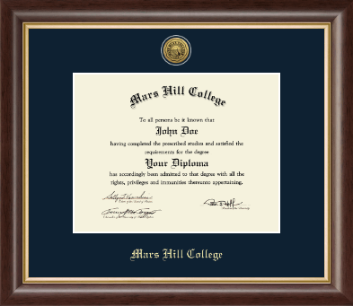 Mars Hill College diploma frame - Gold Engraved Medallion Diploma Frame in Hampshire