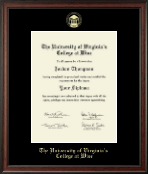 The University of Virginia's College at Wise diploma frame - Gold Embossed Diploma Frame in Studio