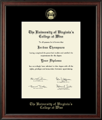 The University of Virginia's College at Wise diploma frame - Gold Embossed Diploma Frame in Studio