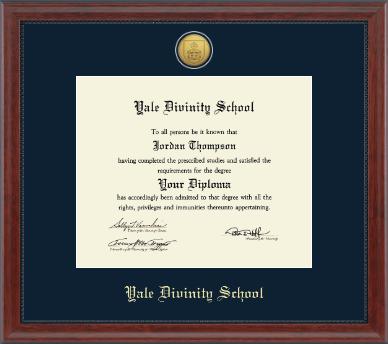 Yale Divinity School diploma frame - Gold Engraved Medallion Diploma Frame in Signature