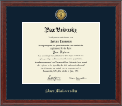 Pace University diploma frame - Gold Engraved Medallion Diploma Frame in Signature
