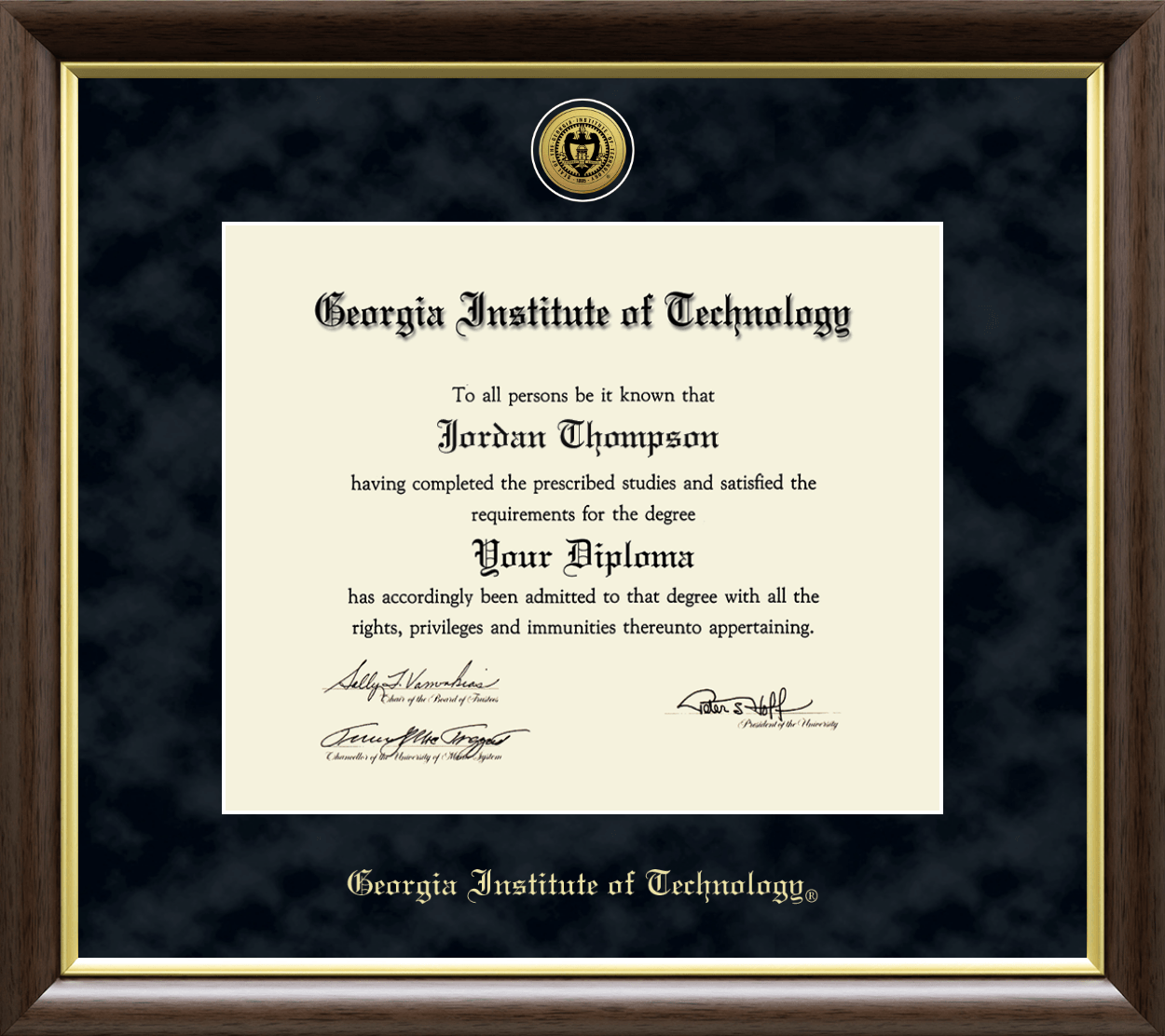 Georgia Institute Of Technology Gold Engraved Medallion Diploma Frame In Hampshire Item 131057 From Georgia Institute Of Technology