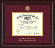 Fordham University Presidential Gold Engraved Diploma Frame in Premier