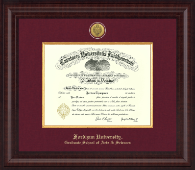 Fordham University diploma frame - Presidential Gold Engraved Diploma Frame in Premier