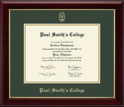 Paul Smith's College diploma frame - Gold Embossed Diploma Frame in Gallery