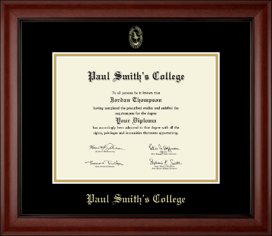 Paul Smith's College diploma frame - Gold Embossed Diploma Frame in Cambridge