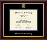 McKendree University Gold Embossed Diploma Frame in Gallery