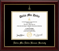 Delta Mu Delta Honor Society Gold Embossed Certificate Frame in Gallery