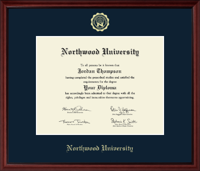 Northwood University in Texas diploma frame - Gold Embossed Diploma Frame in Camby