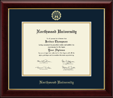 Northwood University in Texas diploma frame - Gold Embossed Diploma Frame in Gallery