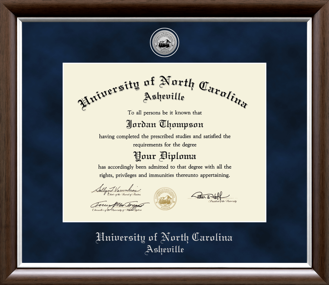 University of North Carolina Asheville Silver Engraved Medallion