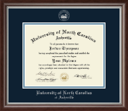 University of North Carolina Asheville Silver Embossed Diploma Frame in Devonshire