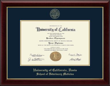 University of California Davis diploma frame - Gold Embossed Diploma Frame in Gallery