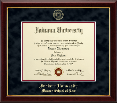 Indiana University Bloomington diploma frame - Gold Embossed Diploma Frame in Gallery