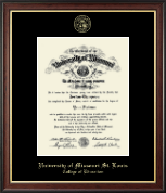 University of Missouri Saint Louis diploma frame - Gold Embossed Diploma Frame in Studio Gold