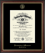 University of Missouri Saint Louis Gold Embossed Diploma Frame in Studio Gold