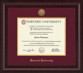 Presidential Gold Engraved Diploma Frame