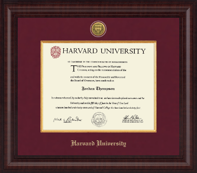 Harvard University diploma frame - Presidential Gold Engraved Diploma Frame in Premier
