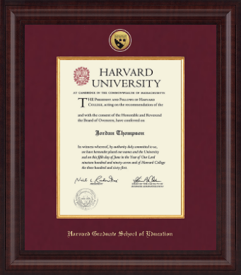 Harvard University diploma frame - Presidential Gold Engraved Diploma Frame in Premier