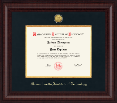 Massachusetts Institute of Technology diploma frame - Presidential Gold Engraved Diploma Frame in Premier