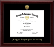 Michigan Technological University Gold Engraved Medallion Diploma Frame in Gallery
