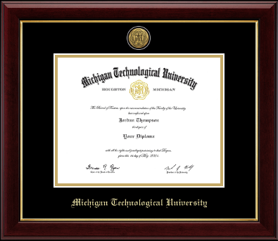 Michigan Technological University diploma frame - Gold Engraved Medallion Diploma Frame in Gallery