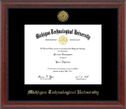 Michigan Technological University Gold Engraved Medallion Diploma Frame in Signature