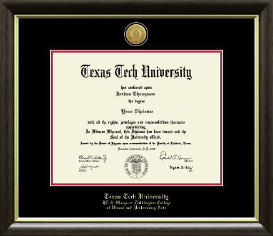 Texas Tech University diploma frame - Gold Engraved Medallion Diploma Frame in Hampshire