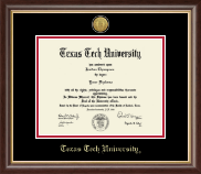 Texas Tech University Gold Engraved Medallion Diploma Frame in Hampshire