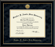 Stephen F. Austin State University diploma frame - Gold Engraved Medallion Diploma Frame in Onyx Gold