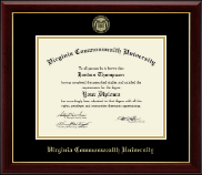 Virginia Commonwealth University diploma frame - Gold Embossed Diploma Frame in Gallery