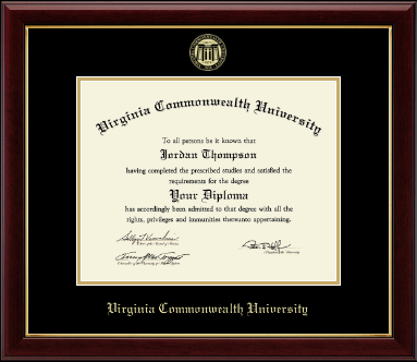 Virginia Commonwealth University diploma frame - Gold Embossed Diploma Frame in Gallery