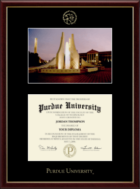 Purdue University diploma frame - Campus Scene Diploma Frame - Water Sculpture in Galleria