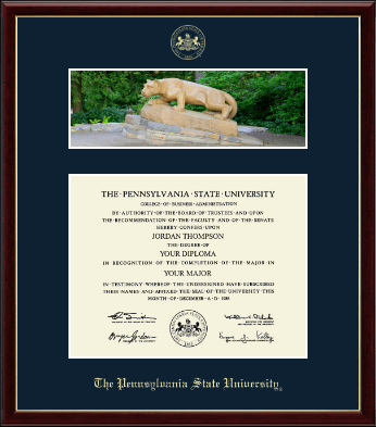 Pennsylvania State University diploma frame - Campus Scene Diploma Frame - Nittany Lion in Galleria