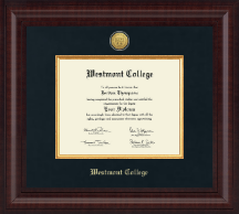 Westmont College Presidential Gold Engraved Diploma Frame in Premier