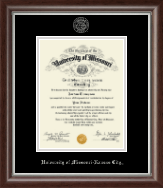 University of Missouri Kansas City Silver Embossed Diploma Frame in Devonshire
