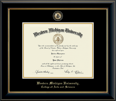 Western Michigan University diploma frame - Masterpiece Medallion Diploma Frame in Onyx Gold