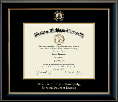 Western Michigan University diploma frame - Masterpiece Medallion Diploma Frame in Onyx Gold
