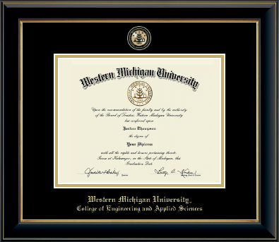 Western Michigan University diploma frame - Masterpiece Medallion Diploma Frame in Onyx Gold