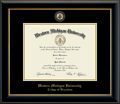 Western Michigan University diploma frame - Masterpiece Medallion Diploma Frame in Onyx Gold