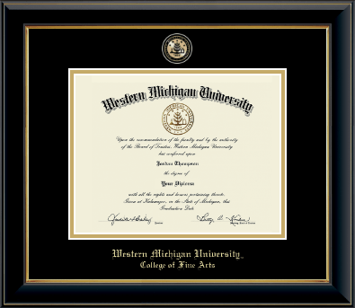 Western Michigan University diploma frame - Masterpiece Medallion Diploma Frame in Onyx Gold
