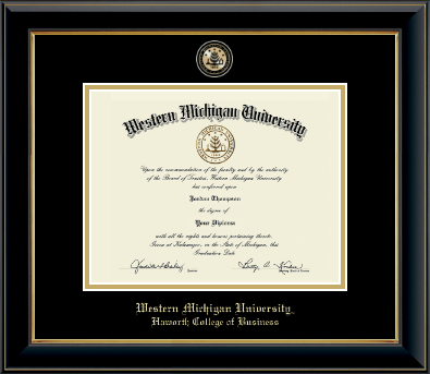 Western Michigan University diploma frame - Masterpiece Medallion Diploma Frame in Onyx Gold
