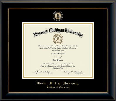 Western Michigan University diploma frame - Masterpiece Medallion Diploma Frame in Onyx Gold