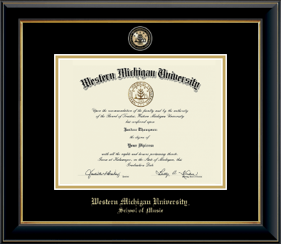 Western Michigan University diploma frame - Masterpiece Medallion Diploma Frame in Onyx Gold