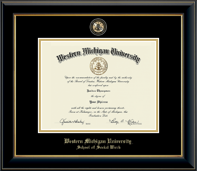 Western Michigan University diploma frame - Masterpiece Medallion Diploma Frame in Onyx Gold