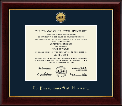 Pennsylvania State University diploma frame - Gold Engraved Medallion Diploma Frame in Gallery