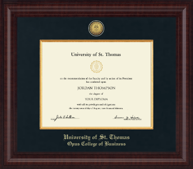University of St. Thomas diploma frame - Presidential Gold Engraved Diploma Frame in Premier