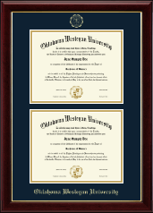 Oklahoma Wesleyan University Double Diploma Frame in Gallery
